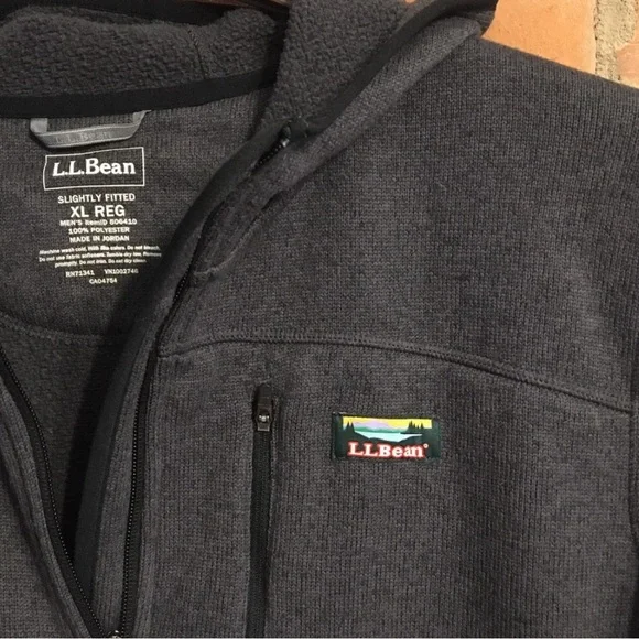 L.L. Bean Gray Hooded Fleece Jacket